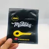 Sacca di imballaggio mylar medibili neri vuoti da 150 mg edibili borse gommose per bambini resistenti alla cerniera resistente a prova di borse risarcibili pesche aspro 205t