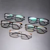 Montura de gafas de titanio para hombre, gafas ligeras para ordenador, gafas cuadradas, monturas completas de moda