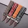 Watch Bands Oil Wax Genuine Leather Strap Band Women Men Cowhide Watchband 18 20 22 24mm Clock Bracelet Blue Red Yellow Green BeltWatch Hele