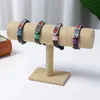 Jewelry Display Stand Linen Boho Watch Bracelet Necklace T Bar Rack Hard Holder Organizer 220617