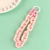 Candy Colors Acrylic Plastic Link Chain Keychain Macaron Colorful Handmade Key Ring for Girls Handbag Gifts