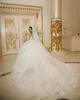 Graceful Sheer Neck Jewel Wedding Dress Full Sleeves Sequins Appliques Bridal Gowns Custom Made Long Train Vestido de novia