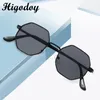 Higodoy Polygon Men Vintage Octagon Metal Solglasögon för kvinnor Luxury Sun Glasses Ladies Gafas 220629