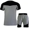 shorts pour hommes t-shirt en coton d'été et survêtements courts logo imprimé épissage pantalons de sport décontractés multicolores pantalons et t-shirts de mode de loisirs de rue en vrac nk05