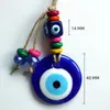 Porte-clés Lucky Eye Verre Bleu Turc Mal Pendentif Mur Suspendu Perles Colorées Corde Chaîne Décoration Pour La Maison Salon Voiture LE58722063