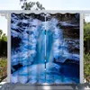 Perde Drapes Nature's Gölleri ve Dağları 3D Dijital Baskı Dış Mekan Su Geçirmez 2 Panelscurtain