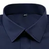 Camisa de manga curta dos homens camisa não-ferro cor sólida Básico negócio Social Stretch Verão Forma Confortável Camisas 220322