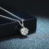 매력 트렌디 스털링 실버 1ct D 컬러 Moissanite 펜던트 목걸이 여성용 쥬얼리 플래티넘 6 프롱 쇄골 GiftCharms