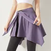 Women Hip Warpped One Chip Bandage Skirt Dance Yoga Fitness Wild Outer Anti-Exposure Loose Short Skirt Clothes