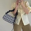 Sacs de soirée rétro Plaid femmes sous les bras mode Girly Nylon petit sac à bandoulière bandoulière plissée dames sac à main sacs à main soirée