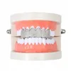 Hip Hop Grillz Luxus Glaring Zircon Micro Pave Dental Grills Mode Männer Frauen 18K vergoldet Zahnspange 2-teiliges Set