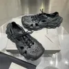 balenciaga Вы Пляжные засоры с шнурками сандалии мужские дизайнерские тапочки черный бежевый слайдер eva пена резиновые слайды