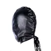 Nxy Sm Bondage Sex Toys Bdsm Leather Hood Blindfold Head Harness Mask with Penis Mouth Gag Fetish Slave for Women Men Adult Shop220419