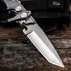 1Pcs Top quality WX New Design Tactical Folding Knife 9Cr13Mov Titanium Coated Tanto Point Blade Stainless Steel Handle Knives With Nylon Bag