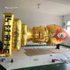 Customized Golden Inflatable Queen Statue 4m Air Blow Up Queen Head Sculpture Replica For Nightclub Decoration