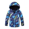 Kids Boy Winter Jackets 2022 Autumn Outerwear Toddler Boy Kleding Blauwe kleur Lange mouwen met Hoodies Sneeuwjack Windscheper J220718