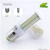 Ampoules LED E27 E14 24W Smd5730 Lampe 7W 12W 15W 18W 220V 110V Corn Lights Bbs Lustre 36 48 56 69 72 Leds Drop Delivery Lighting Dhkuz