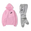 2 delar Set Träningsoverall Herr Sportkläder Sweatshirt + Dragsko Byxor Herr Fritidstryck Pullover Hoody Mode Streetwear Kläder S-XXXL