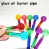 Premium Thick Pyrex Burner Pipe 10cm 4IN Colorful Glass Tube Wax Oil Burner Smoking Hand Water Pipes