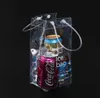 Portable Ice Wine Bag Collapsible Clear Cooler Packing PVC Leakproof Pouch Bags With Carry Handle For Champagne Cold Beer Wines Chilled Beverages SN4785