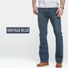 Jeans coupe botte pour hommes légèrement évasés coupe ajustée bleu noir pantalon de créateur classique pantalon en denim extensible pour hommes 220804