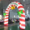 Free Ship Outdoor Activities 4m attractive Christmas inflatable candy arch door with LED lighting for sale