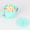 BPA Free Kids Ganglers Silicone Food Storage Couleur Couleur solide Baby Snacks Cups Portables Childre