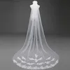 Glamorous Lace Appliqued Bridal Veils Headwear White Ivory 3 Meters Long Tulle One Layer Wedding Veil For Brides Hair Accessories AL2314
