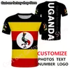 Uganda T 셔츠 DIY 무료 맞춤형 이름 번호 UGA 티셔츠 국가 플래그 UG Ugandan Country College PO 인쇄 텍스트 옷 220609