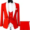 Anpassa Tuxedo One Button Handsome Shawl Lapel Groom Tuxedos Men Suits Wedding/Prom/Dinner Man Blazer (Jacket+Pants+Tie+Vest) W1072