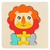 11cm blocos coloridos 3D puzzles animais dos desenhos animados crianças cognitive quebra-cabeça enigma brinquedos de madeira para crianças bebê brinquedo educativo jogos W3