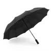 Strong Wind Resistant 3 Folding Automatic Umbrella Men Parasol Women Rain 12 Ribs Large Umbrellas Business Gift 20220613 D3