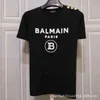 balman brand short sleeve qiaoxinreba Qiwei same half sleeve red flocked letter balman T-shirt shoulder gold button