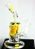 8,5 inch gele honingbij glazen water waterpijp waterpijp met banden perc rookpijpen voor vrouwelijke 14 mm gewricht