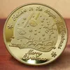 Santa Claus Wishing Coin Collectible Gold Plated Souvenir Collection Present God julminnesfy36084592284