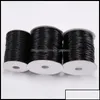 Cordon de bijoux Résultats Composants 10m / lot dia 0,5 mm-2 mm Black Coton Cotton Tile Strap Collier Broche pour fabriquer des fournitures entières
