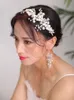 Kopfbedeckungen, Brautfrisuren, Schmuckset, Stirnband, Ohrringe, silberne Tiaras, Krone, reine Braut, Fascinator, Haarschmuck für Frauen, Hochzeit