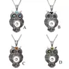Pendant Necklaces Vintage Crystal Owl Charms Snap Button Necklace Fit 18Mm Ginger Buttons Gift Party Jewelry Drop Deliver Dhseller2010 Dhwbq