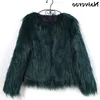 Faroonee Elegant Furry Fur Women Fluffy Warm Long Sleeve Female Outerwear Autumn Winter Coat Jacket Hairy Overcoat T200506