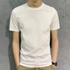 Yaz Beyaz Katı Tişört Erkekler Pamuk Nedensel O-Neck Temel T-Shirt Erkek Yüksek Kaliteli Klasik İnce Fit Üstler 220505