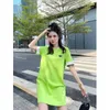 Women's Knits Tees designer Printemps 2022 nouvelle mode femmes PRD t-shirt haut de gamme luxe col rond long triangle pâte robe en 3 couleurs 4RM2