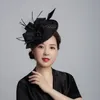 Larme lourde armure Sinamay boucle voile et plume fascinateur chapeau formel Ascot Melbourne CupChurch casque 2207212402690