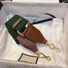 Real Cowhide Horsebit Canvas Bags Retro Saddle Purse Classic Neo Vintage Crossbody Designer Handbags Lady Clutch Pur