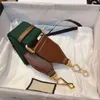 Real Cowhide Horsebit Canvas Bags Retro Saddle Purse Classic Neo Vintage Crossbody Designer Handbags Lady Clutch Purses