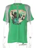 Hawthaw dames v nekbrief afdrukken met korte mouwen grafische t -shirt tops tees blouse zomerkleding groothandel items streetwear 220527
