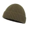 Bonnet/casquettes de crâne chapeau de Ski d'hiver hommes bonnet slouchy chaud confortable confortable casquette de crâne extensible à la mode à revers pour hommes femmes Delm22