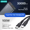 USAMS PD 65W Power Bank 30000mAh QC FCP AFC Fast Charge Powerbank For Laptop Smartphone Tablet Switch Portable External Battery Y220518