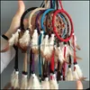 Other Home Decor Garden 9Cm Small Dream Catchers Hanging Decoration Christmas Indian Style Car Pendant Feathers Bedroom Handmade Catcher D