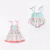 Girlymax Sibling Spring Summer Baby Girls Dress Woven Romper Tutu Rainbow Floral Watermelon Kids Clothing 220620