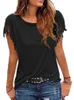 T-Shirt da donna Estate Manica corta Nappa Moda Donna Semplice Girocollo Basic Top 2022 Leisure Ladies Streetwear Solid Tees